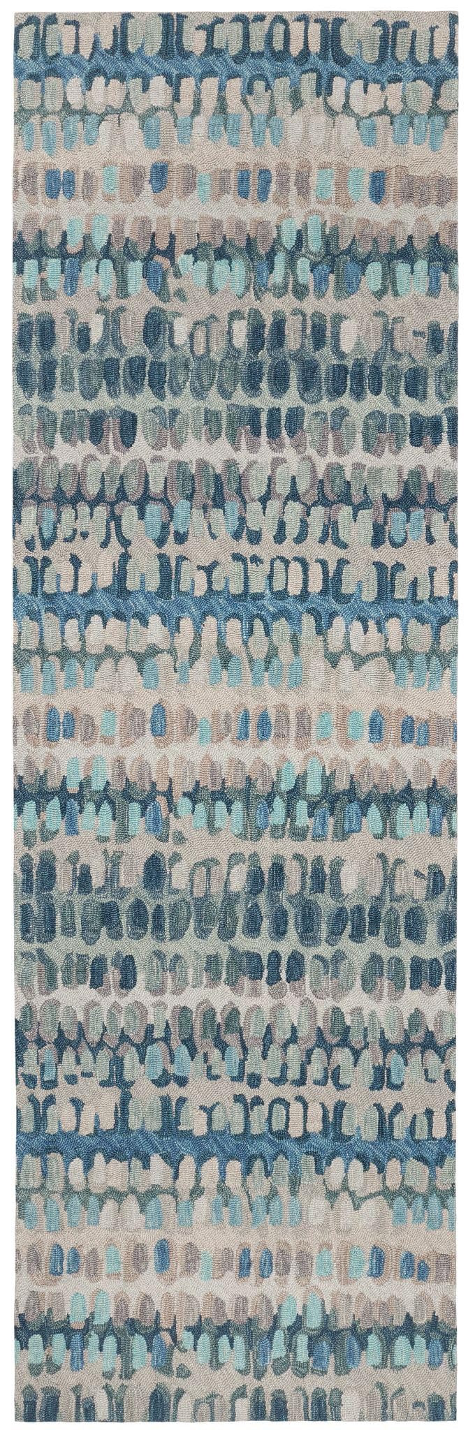 Abstract Hooked Wool Area Rug