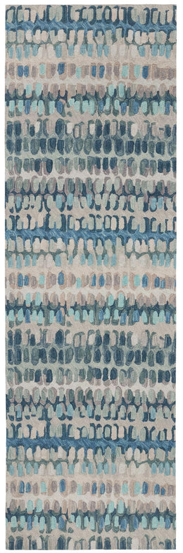 Abstract Hooked Wool Area Rug