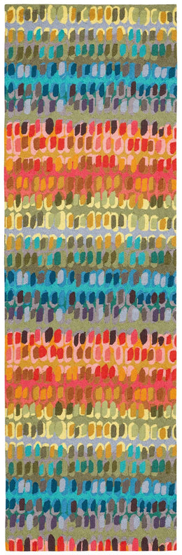 Abstract Hooked Wool Area Rug