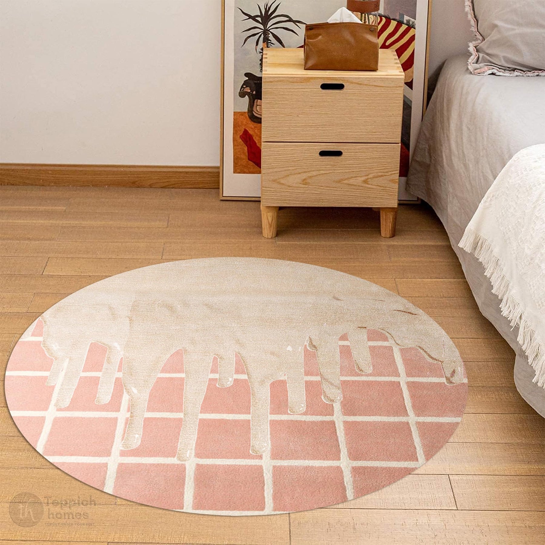 Round Geometric Area Rug