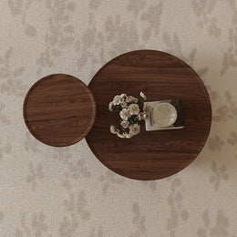 Round Coffee Side Table Set with Drawer