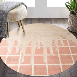Round Geometric Area Rug