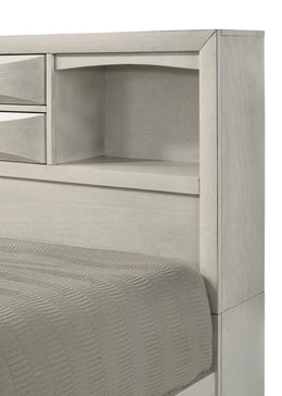 Peanu Queen Bed Frame, Bookcase Headboard