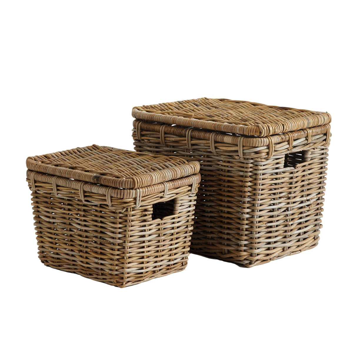 Rattan Storage Basket Set with Lids