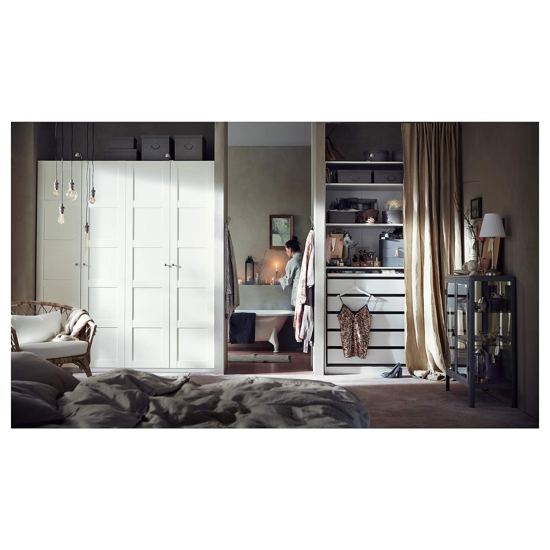 ProTuning PAX wardrobe, 200x60x236 cm, white/Bergsbo white