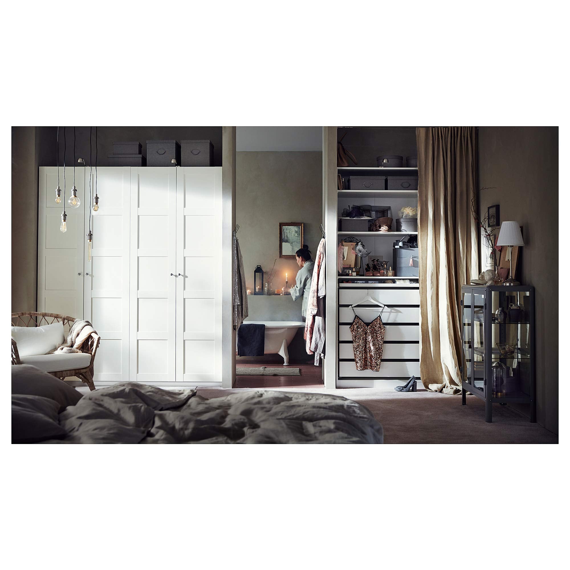 ProTuning PAX wardrobe, 200x60x236 cm, white/Bergsbo white