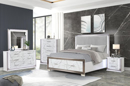 White LED Storage Bed Frame