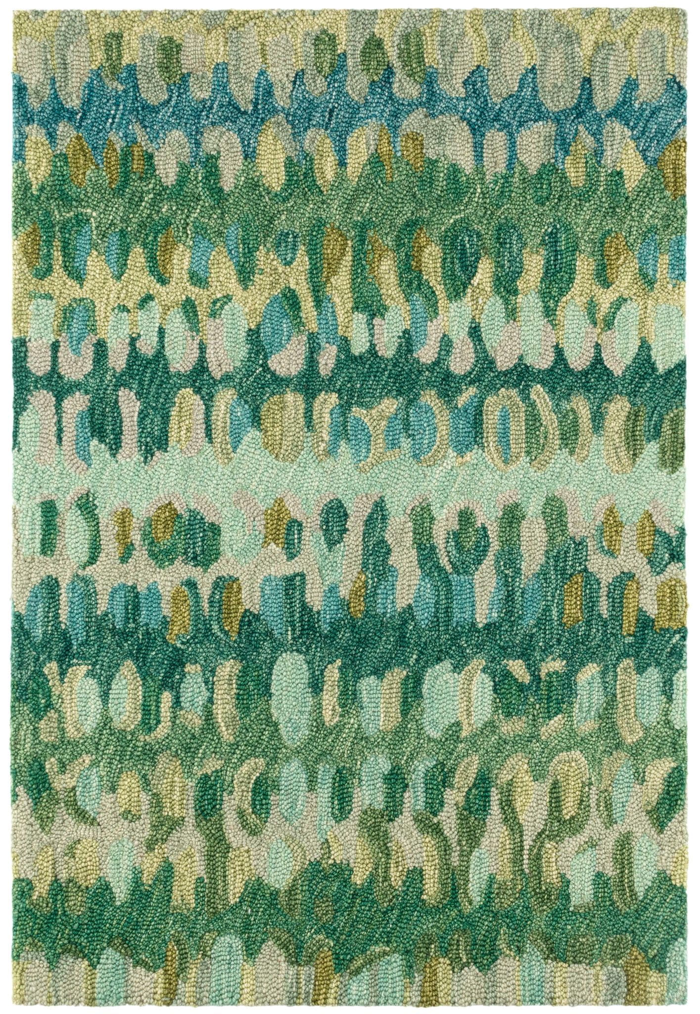 Abstract Hooked Wool Area Rug