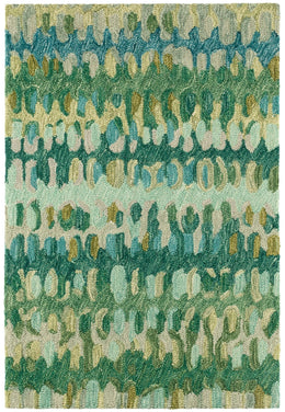Abstract Hooked Wool Area Rug