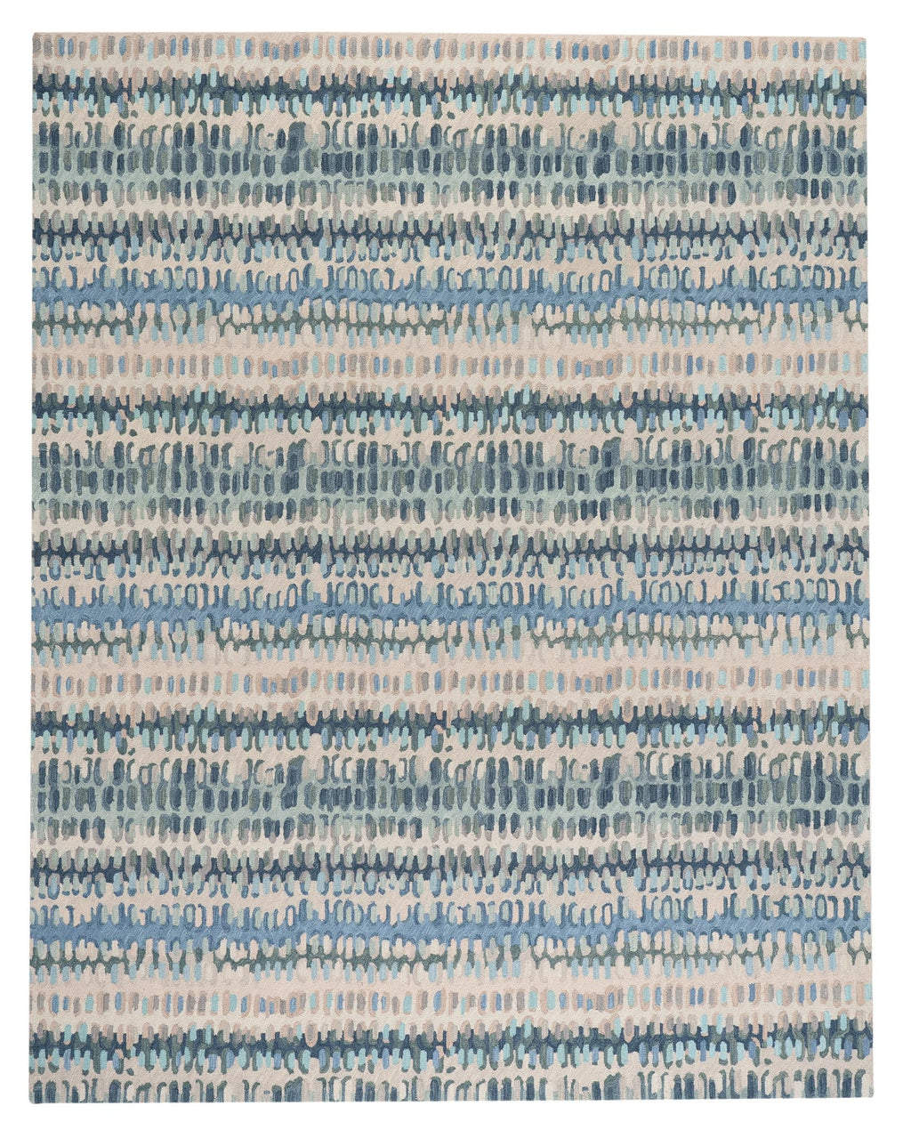Abstract Hooked Wool Area Rug