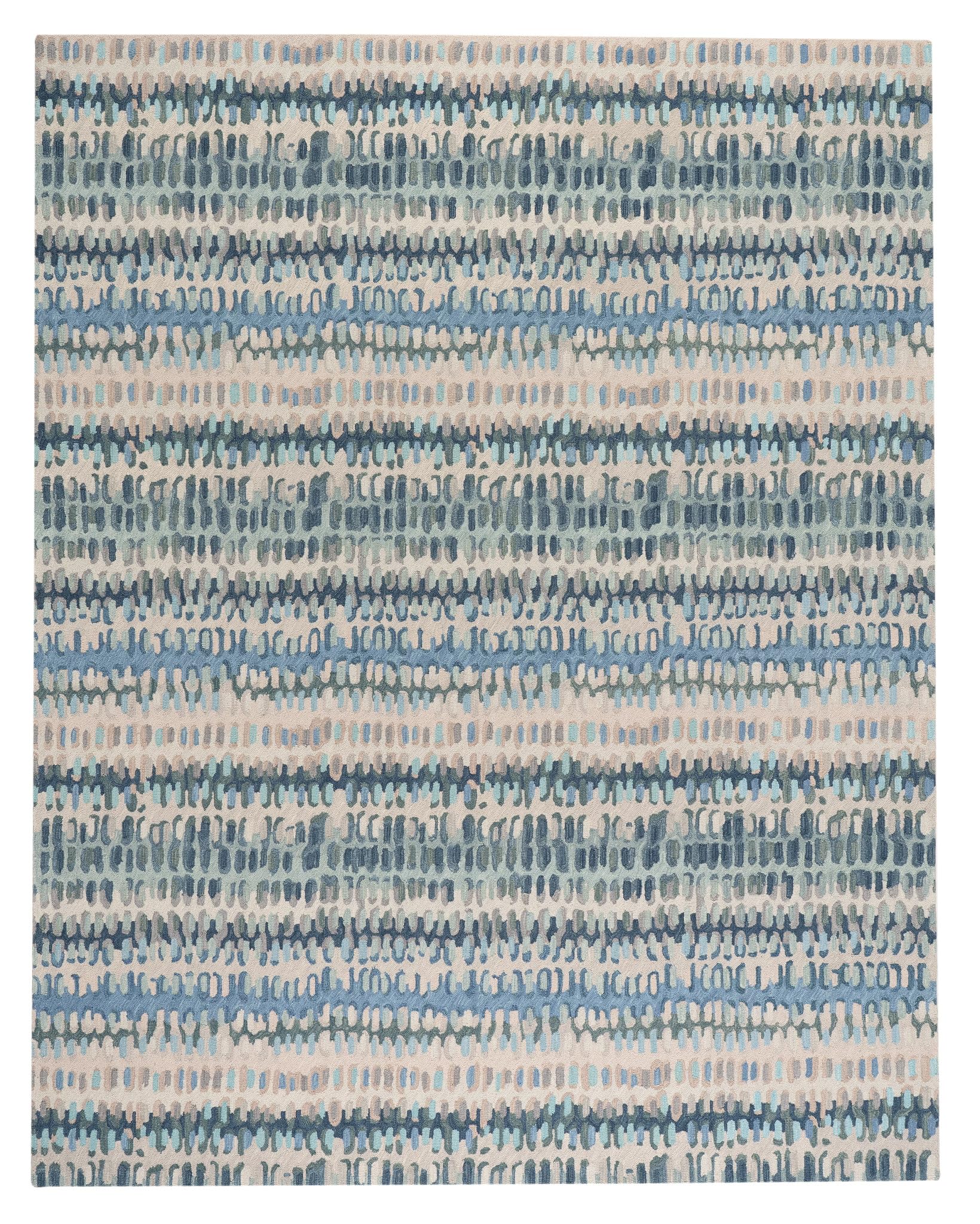 Abstract Hooked Wool Area Rug