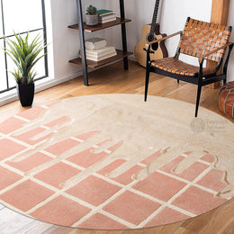 Round Geometric Area Rug