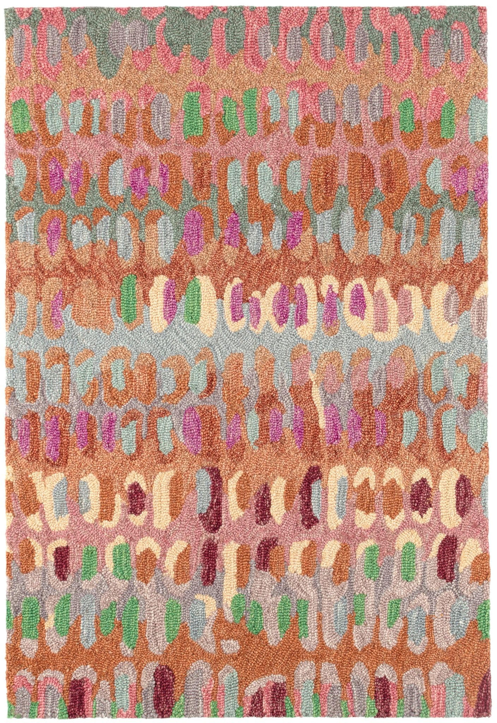 Abstract Hooked Wool Area Rug