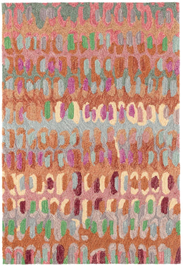 Abstract Hooked Wool Area Rug