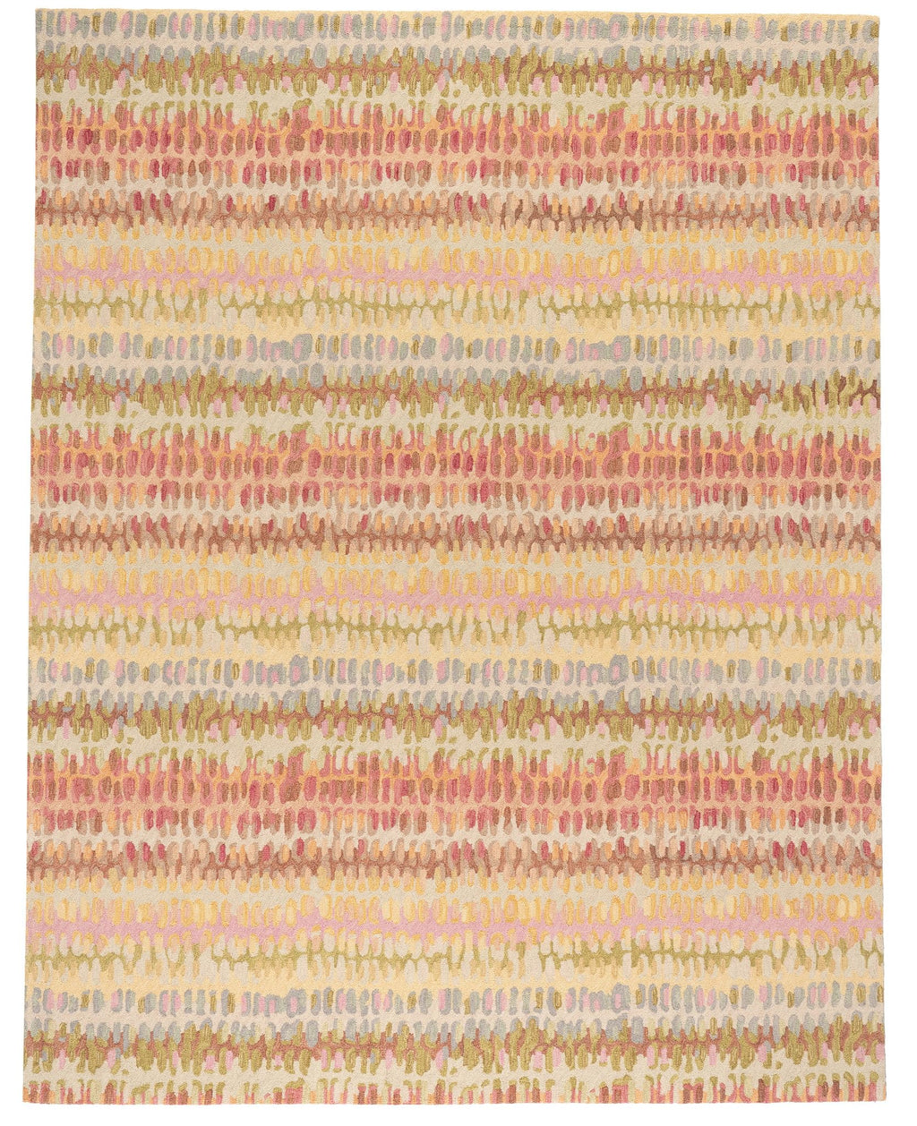 Abstract Hooked Wool Area Rug