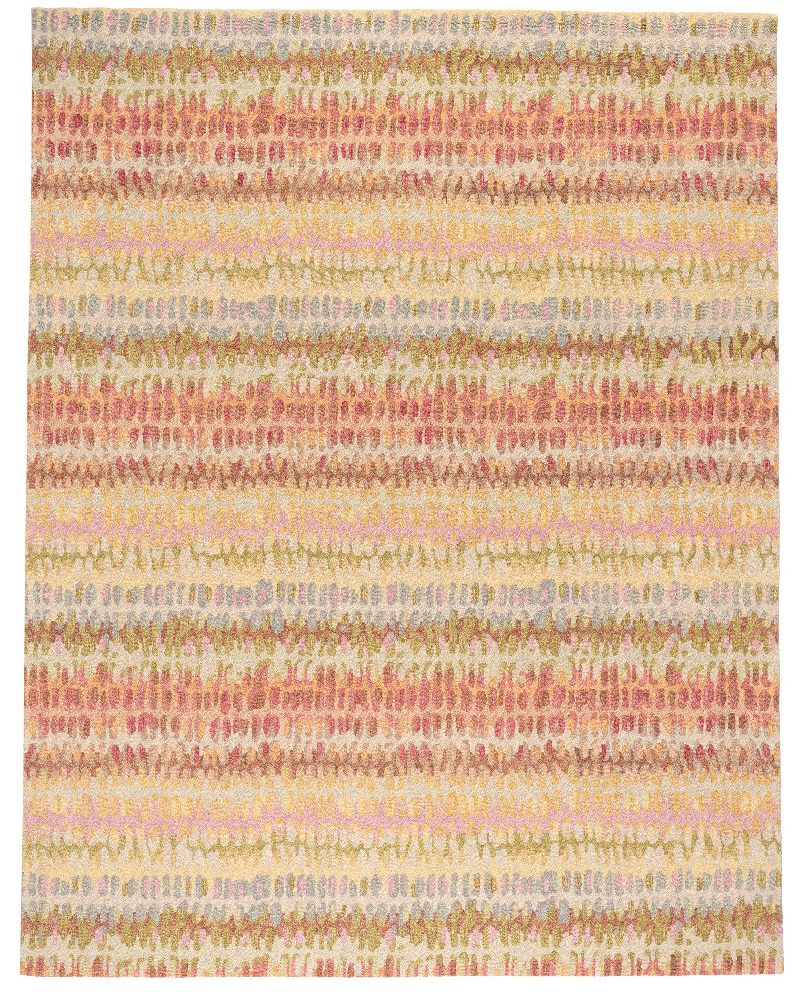 Abstract Hooked Wool Area Rug