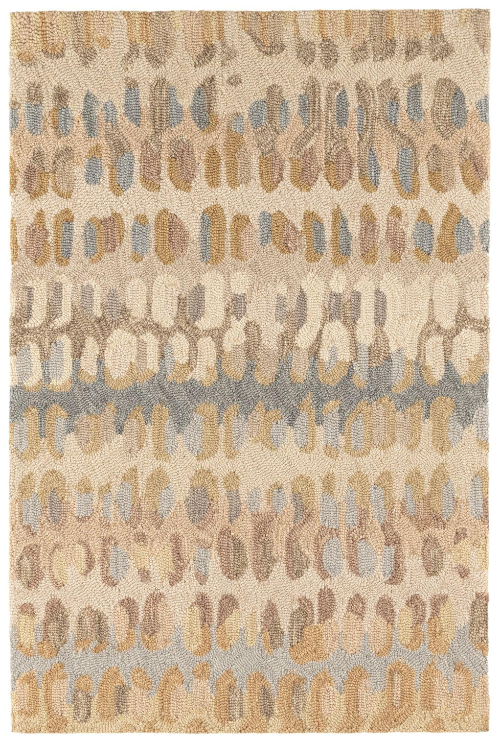 Abstract Hooked Wool Area Rug