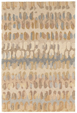 Abstract Hooked Wool Area Rug