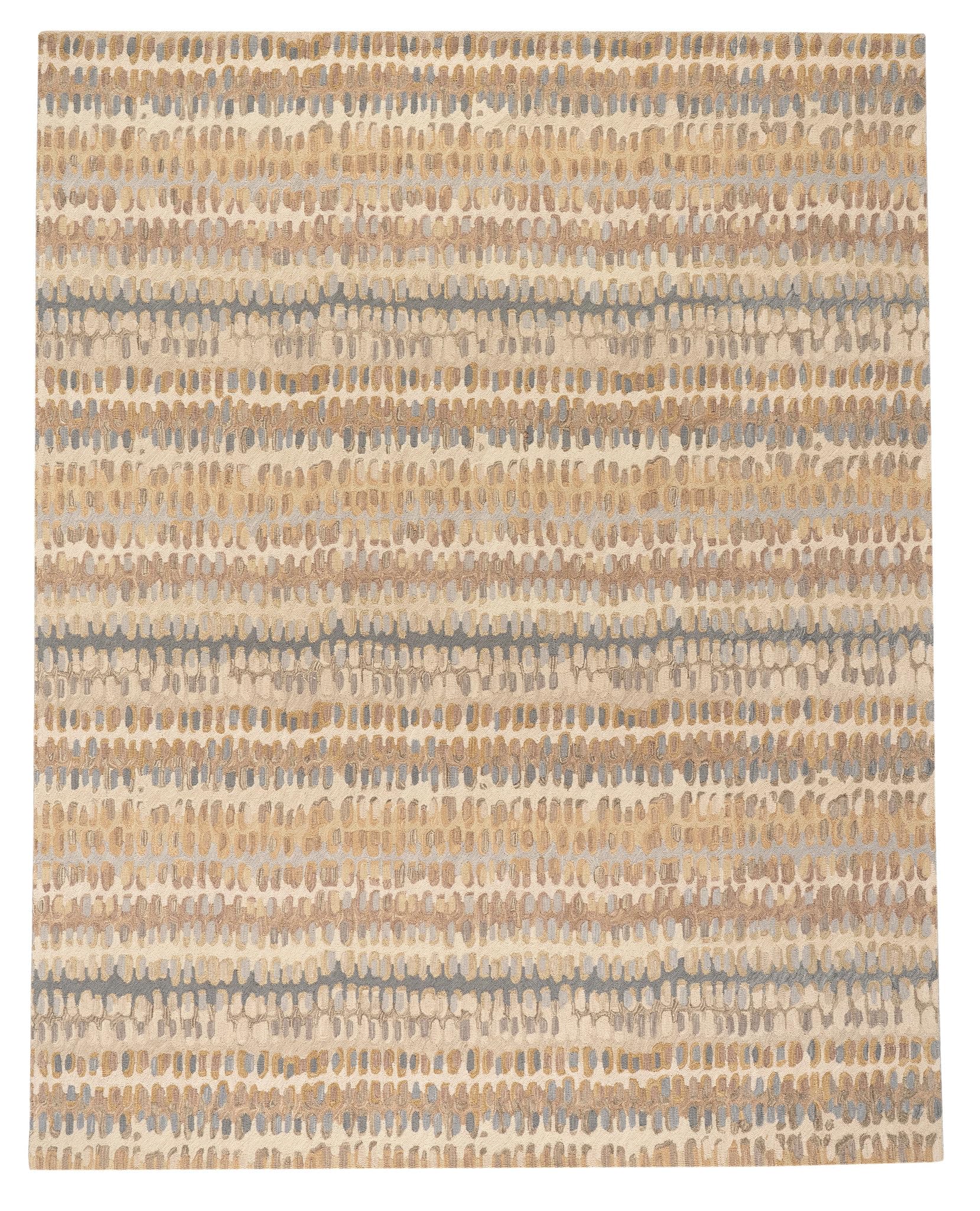 Abstract Hooked Wool Area Rug