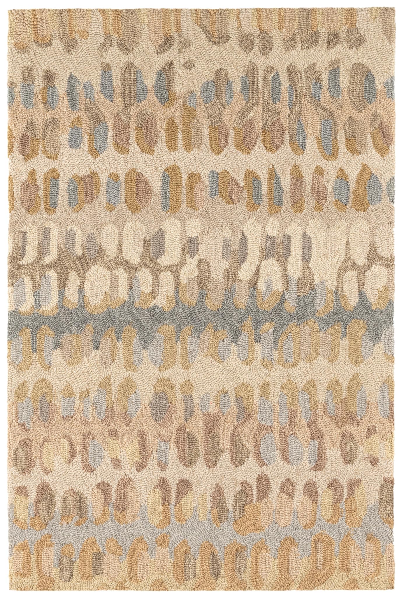Abstract Hooked Wool Area Rug