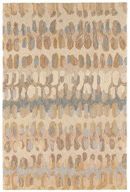 Abstract Hooked Wool Area Rug