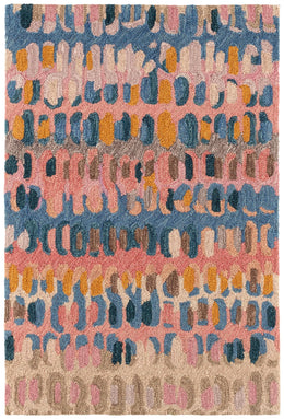 Abstract Hooked Wool Area Rug