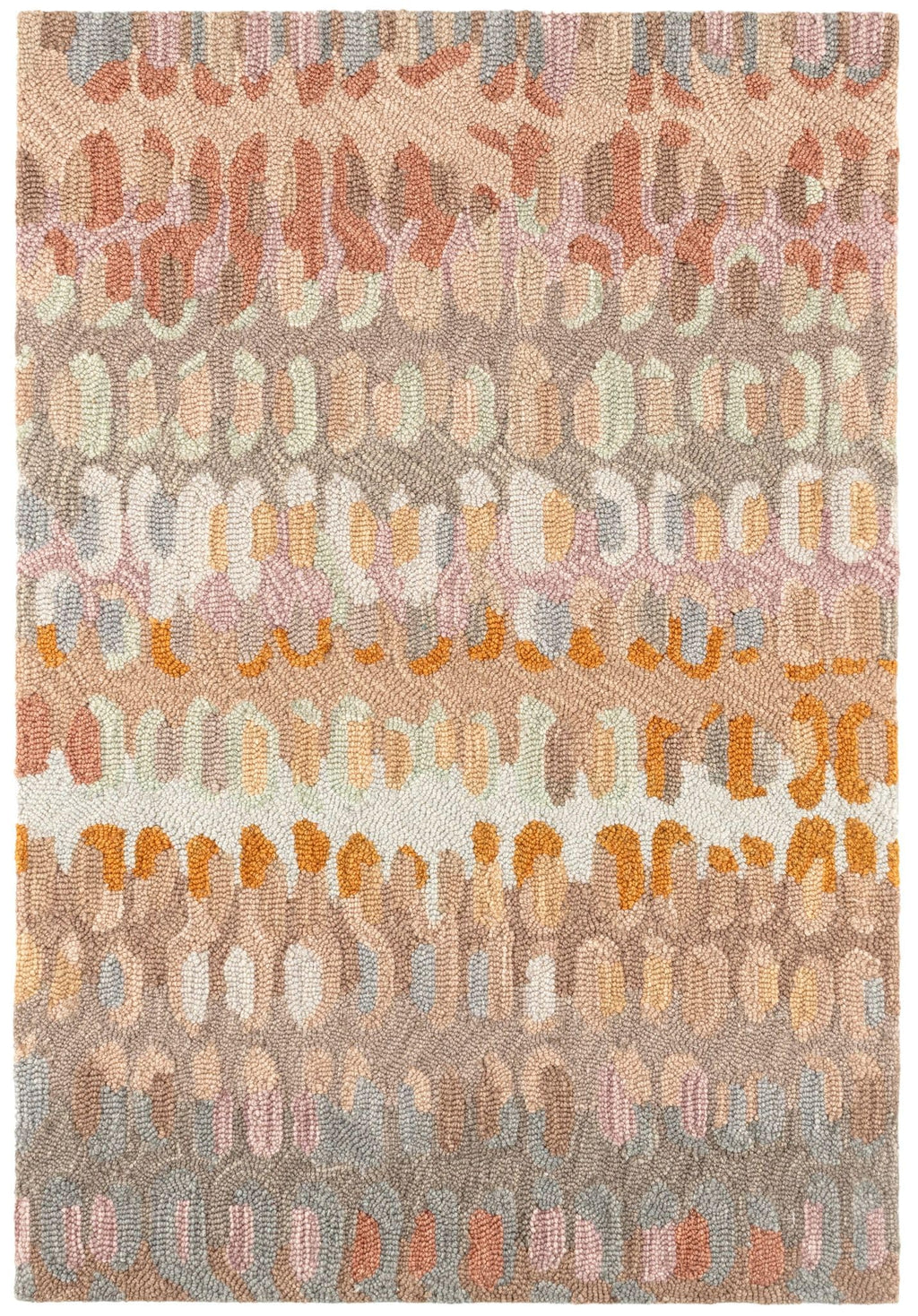 Abstract Hooked Wool Area Rug