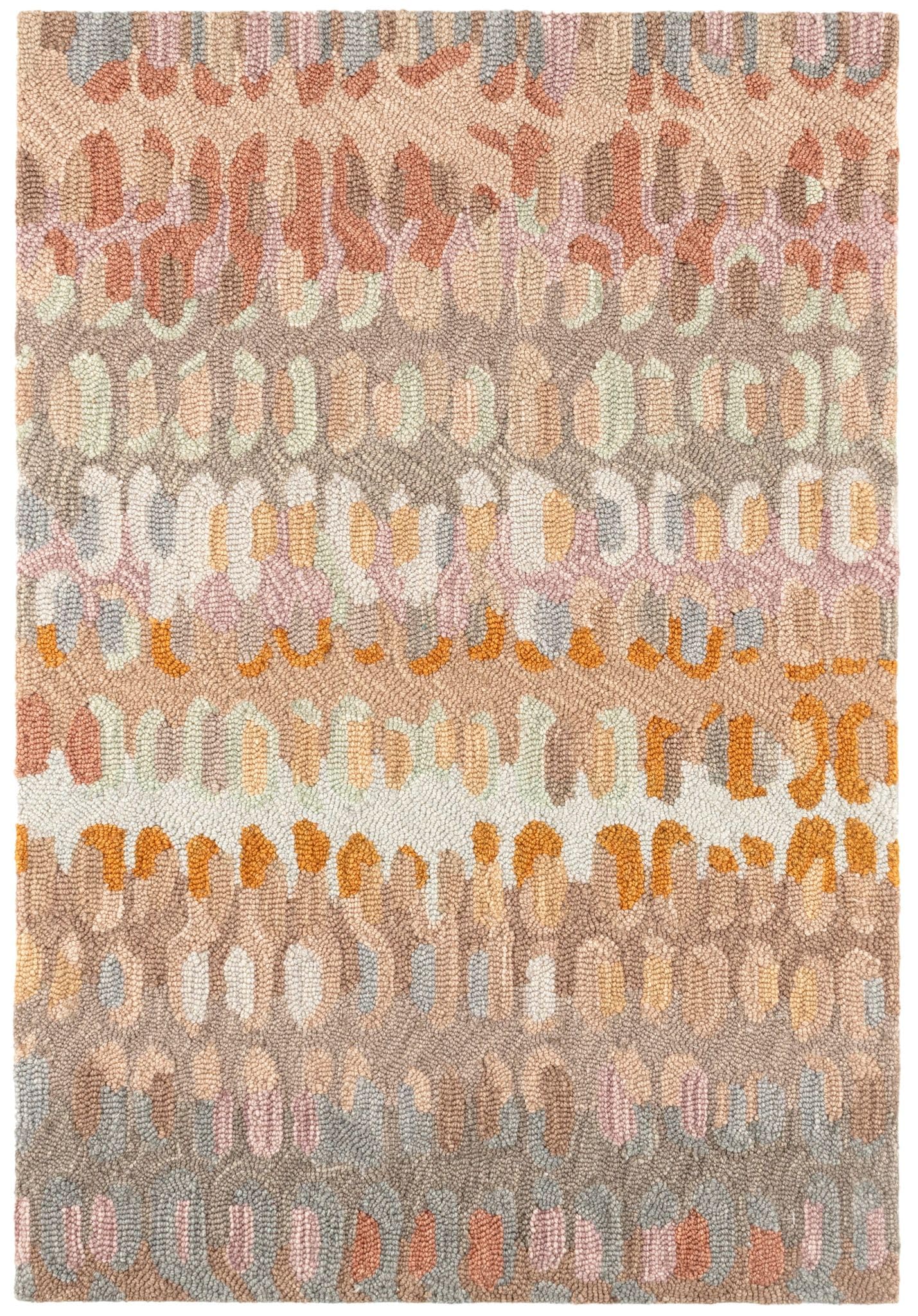 Abstract Hooked Wool Area Rug