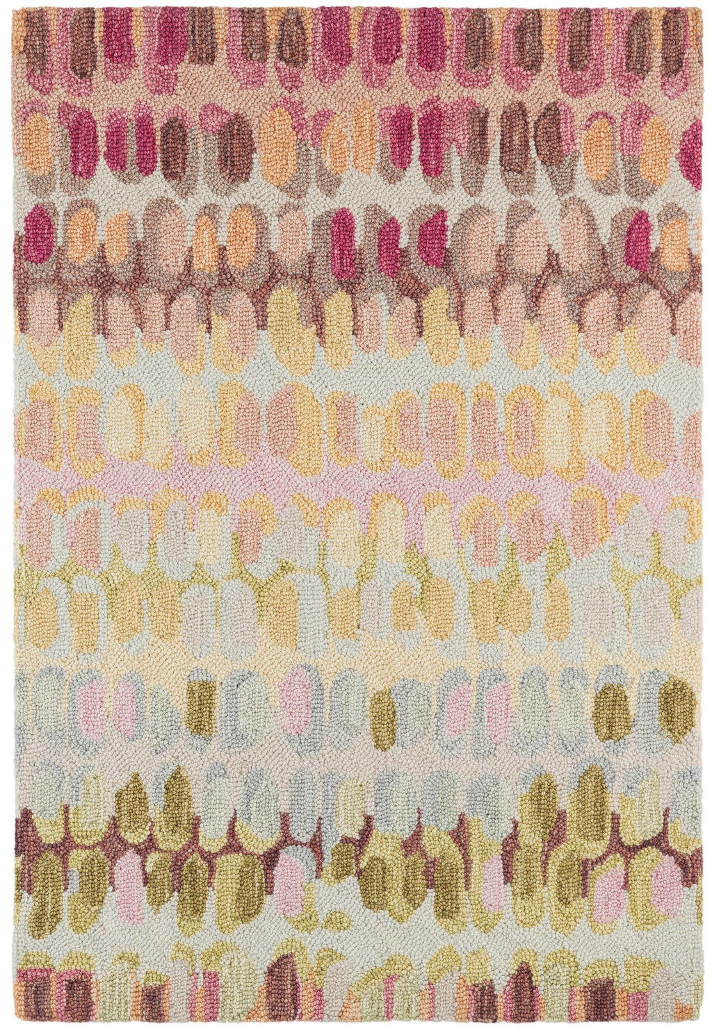 Abstract Hooked Wool Area Rug