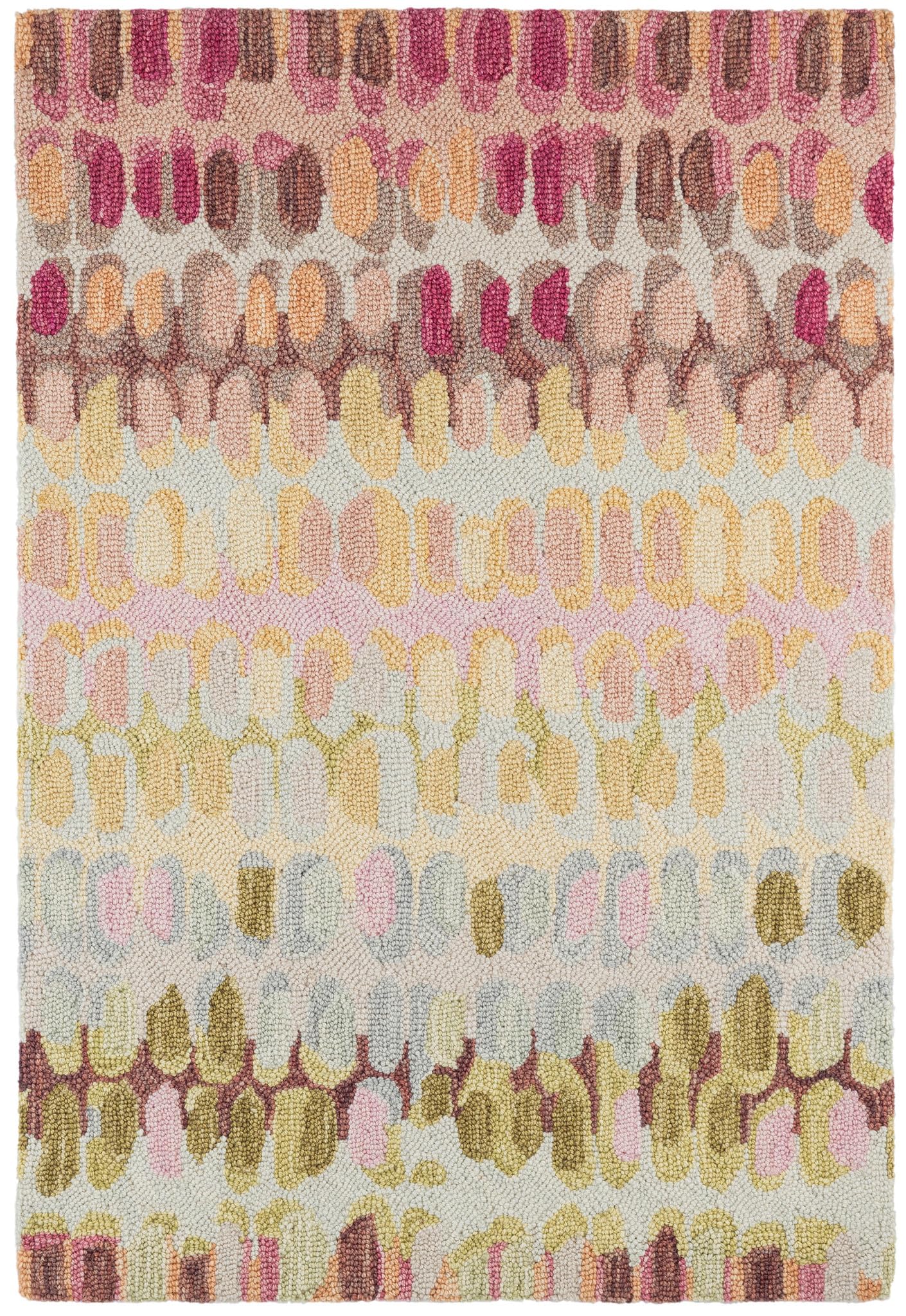 Abstract Hooked Wool Area Rug