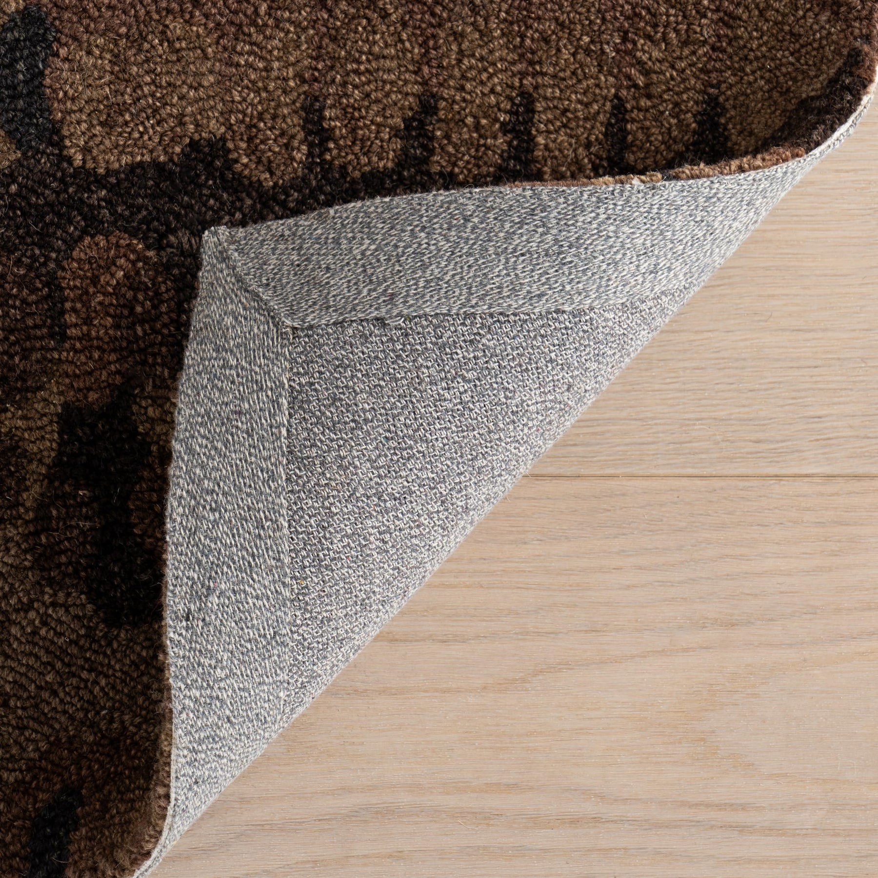 Abstract Hooked Wool Area Rug