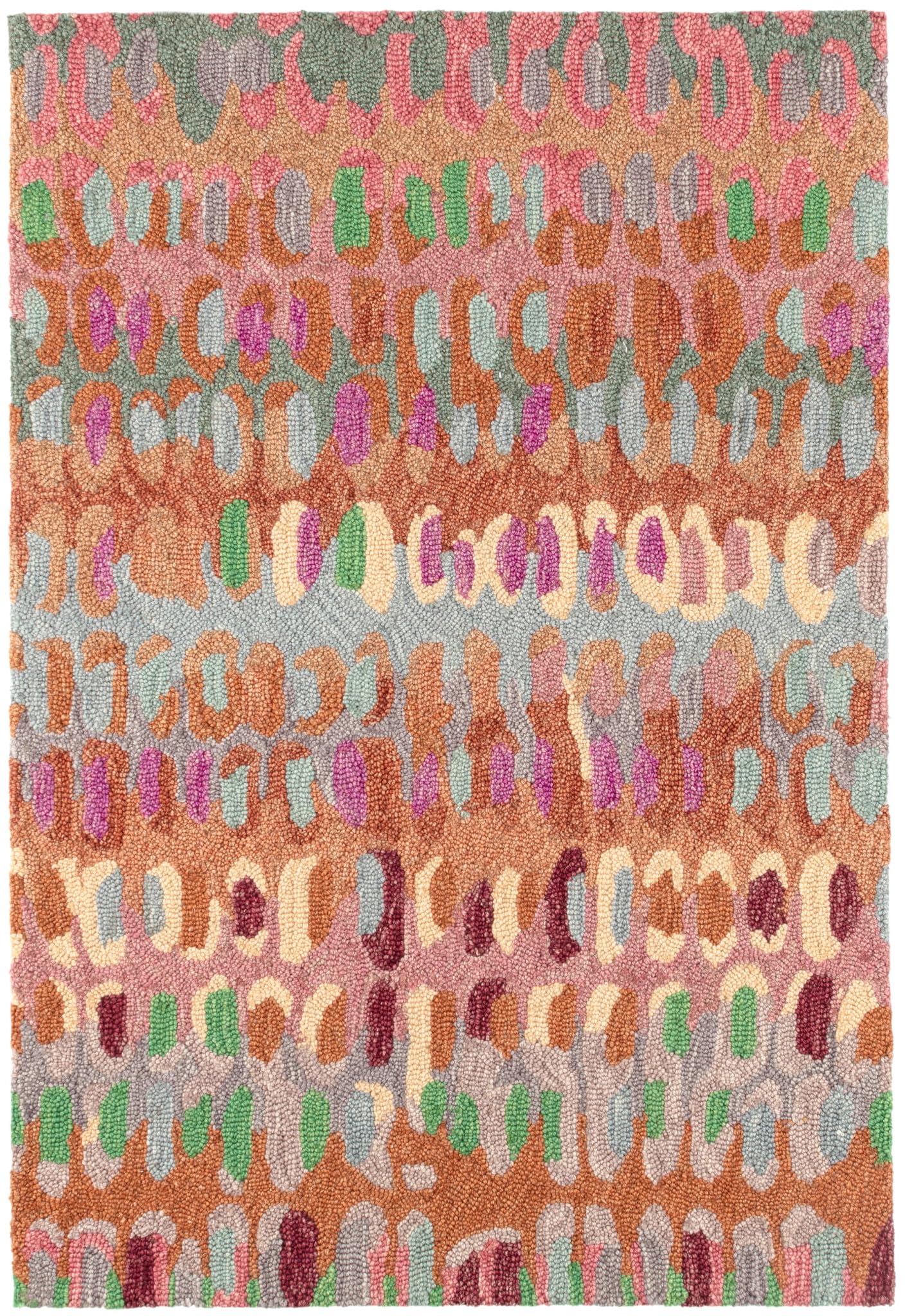 Abstract Hooked Wool Area Rug