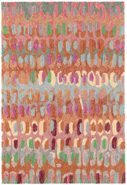 Abstract Hooked Wool Area Rug