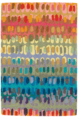 Abstract Hooked Wool Area Rug
