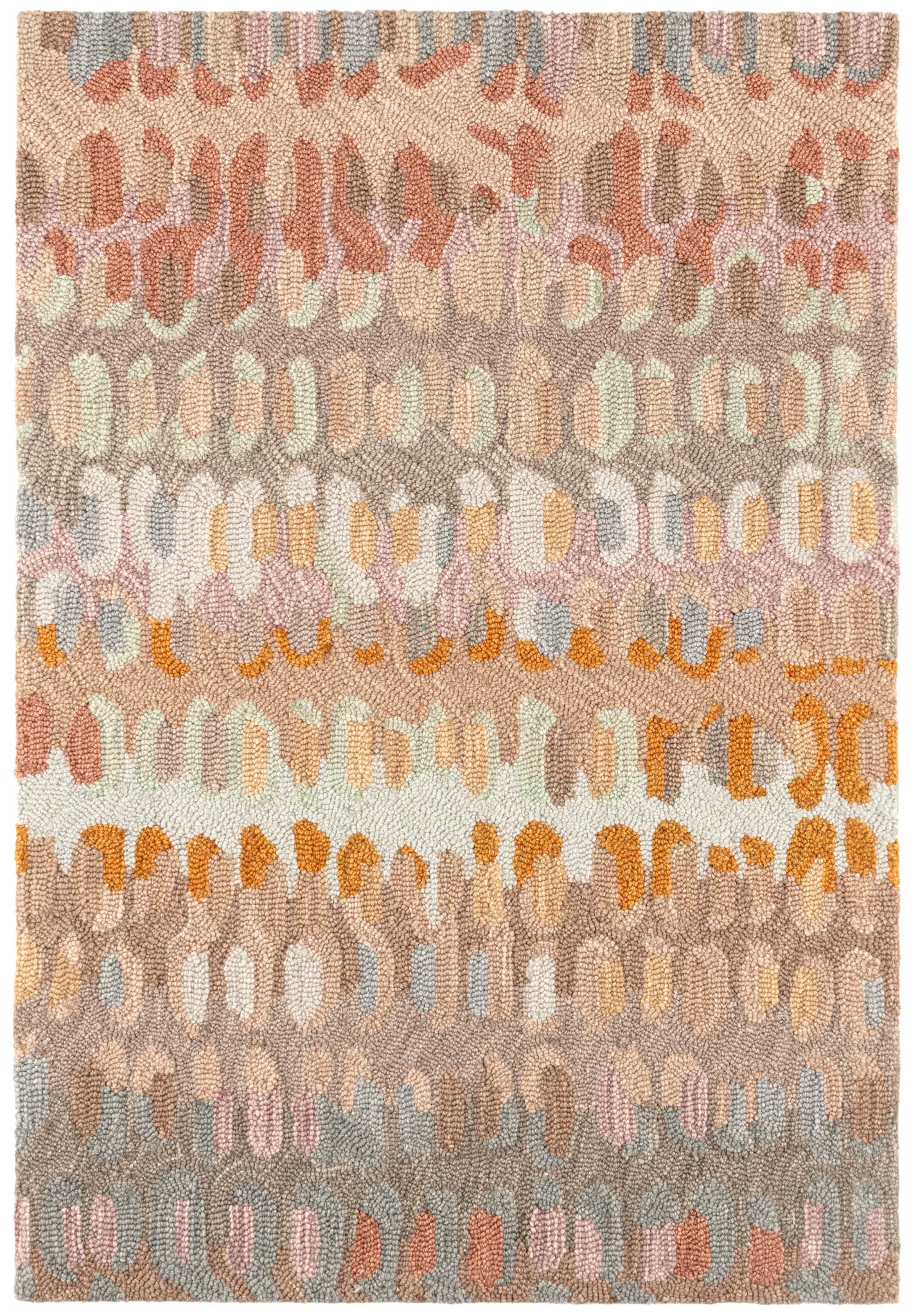 Abstract Hooked Wool Area Rug