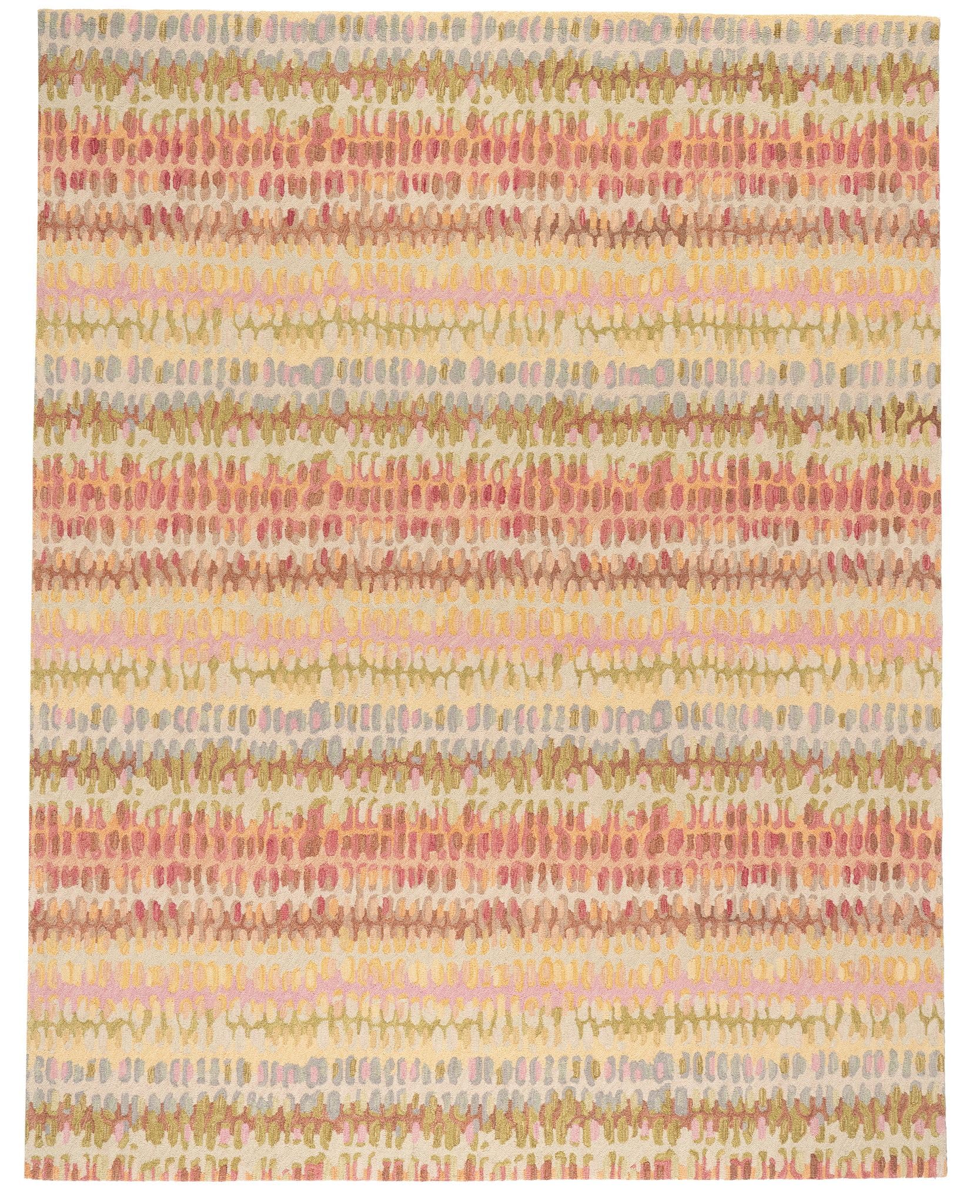 Abstract Hooked Wool Area Rug