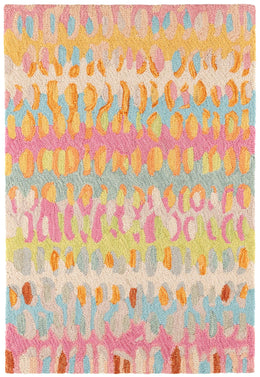 Abstract Hooked Wool Area Rug