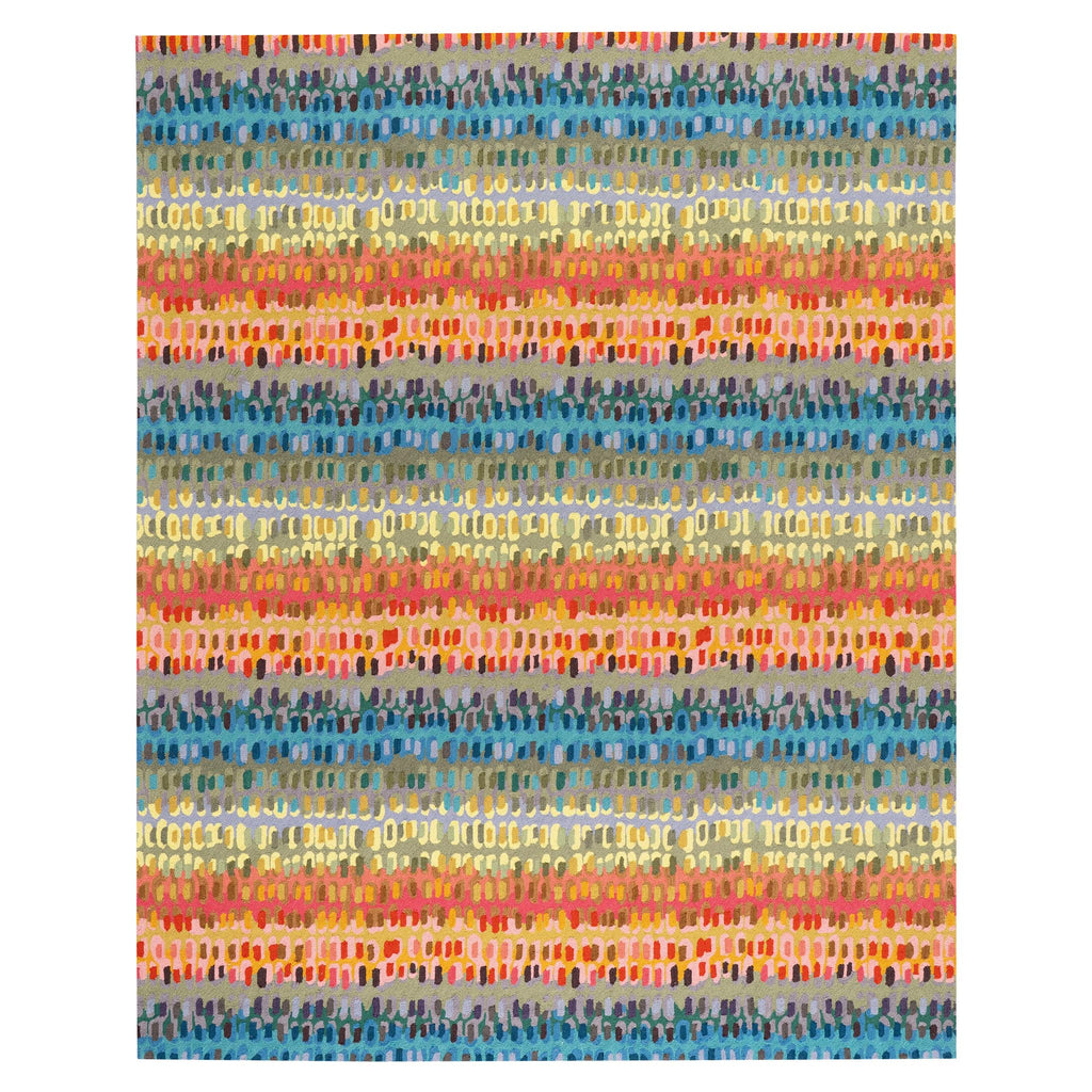 Abstract Hooked Wool Area Rug