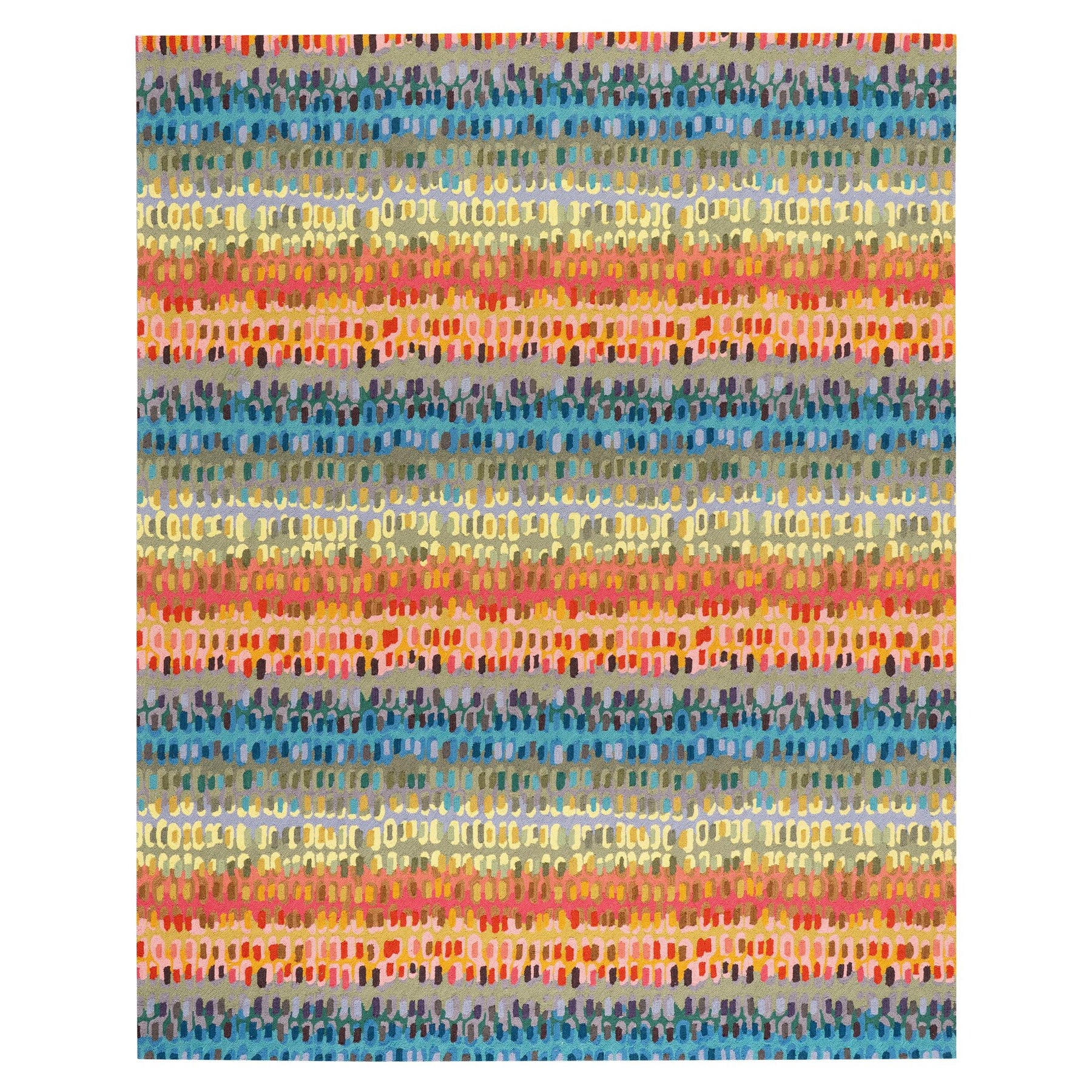 Abstract Hooked Wool Area Rug
