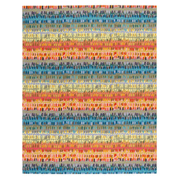 Abstract Hooked Wool Area Rug