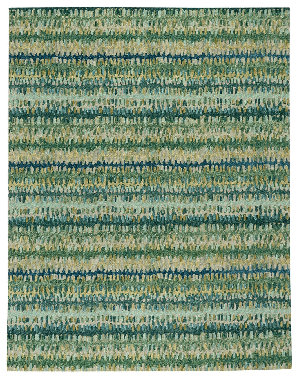 Abstract Hooked Wool Area Rug