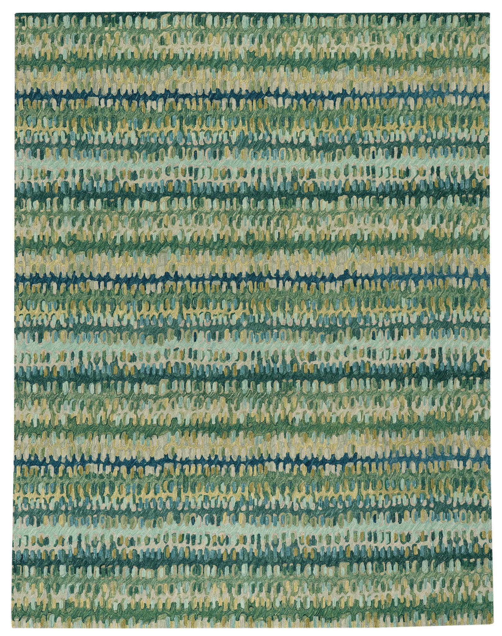Abstract Hooked Wool Area Rug