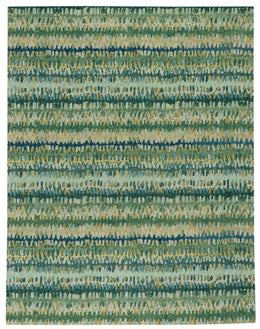 Abstract Hooked Wool Area Rug
