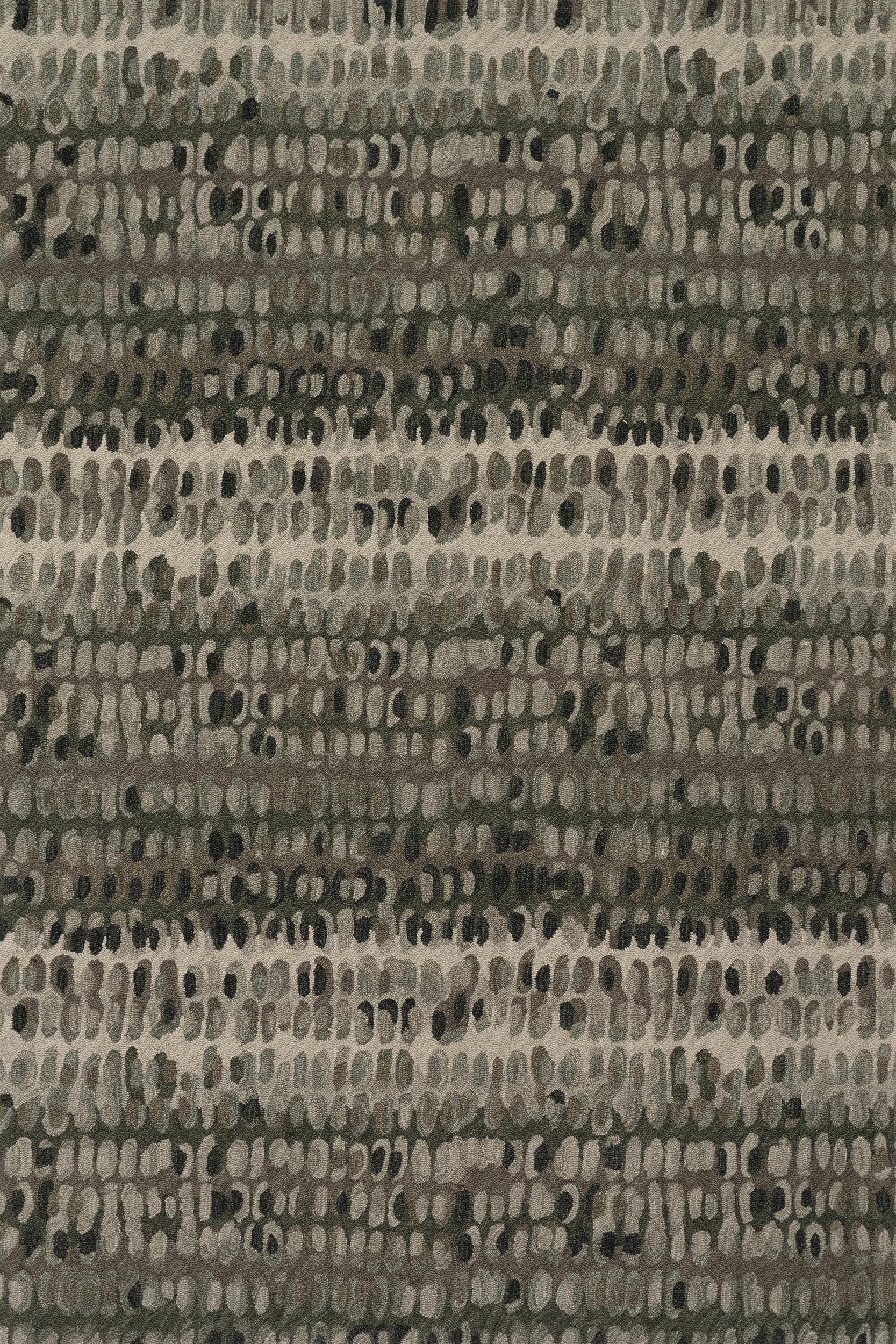 Abstract Hooked Wool Area Rug
