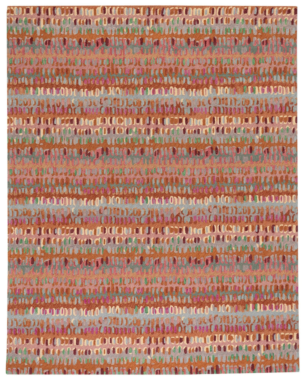 Abstract Hooked Wool Area Rug