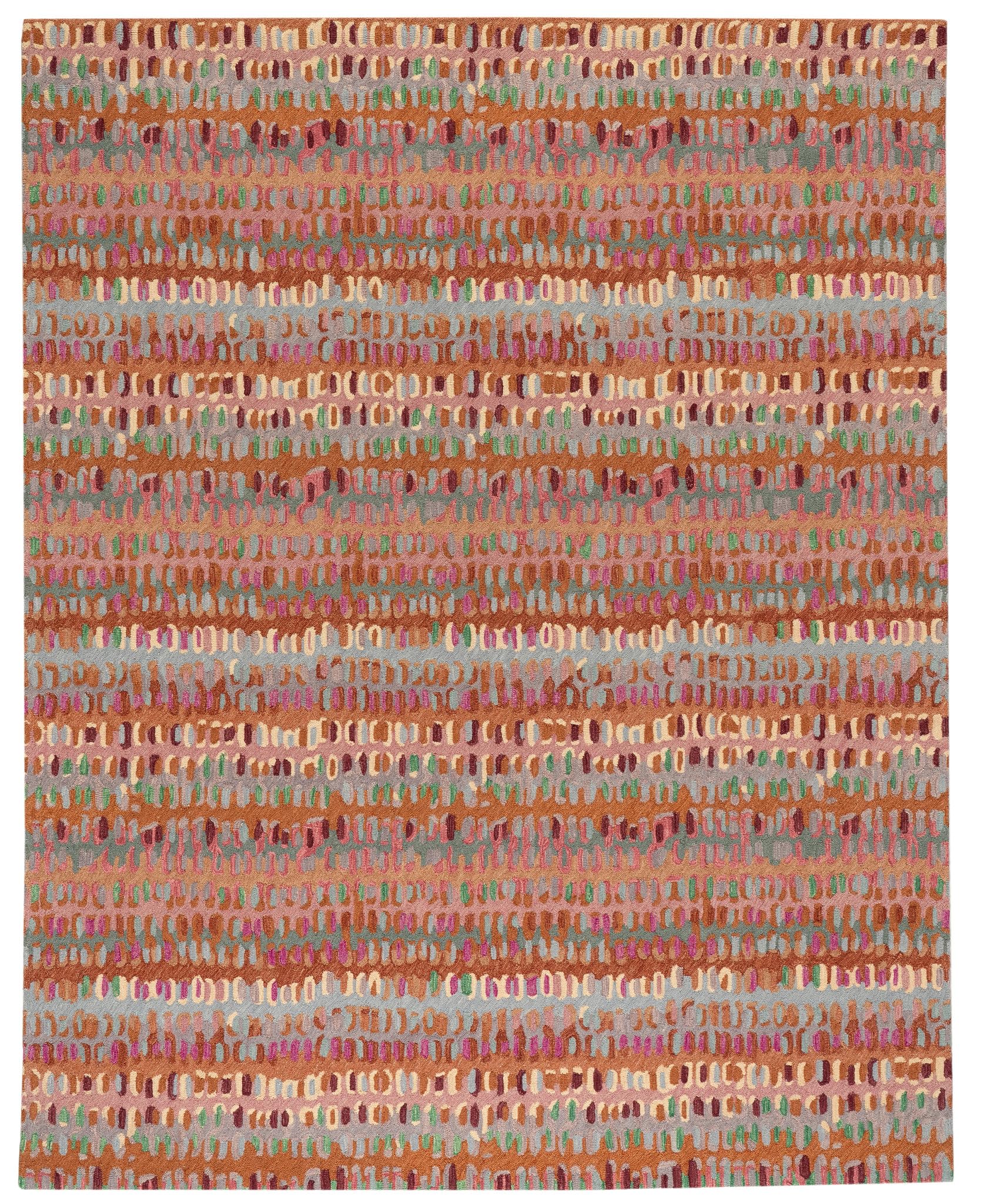 Abstract Hooked Wool Area Rug