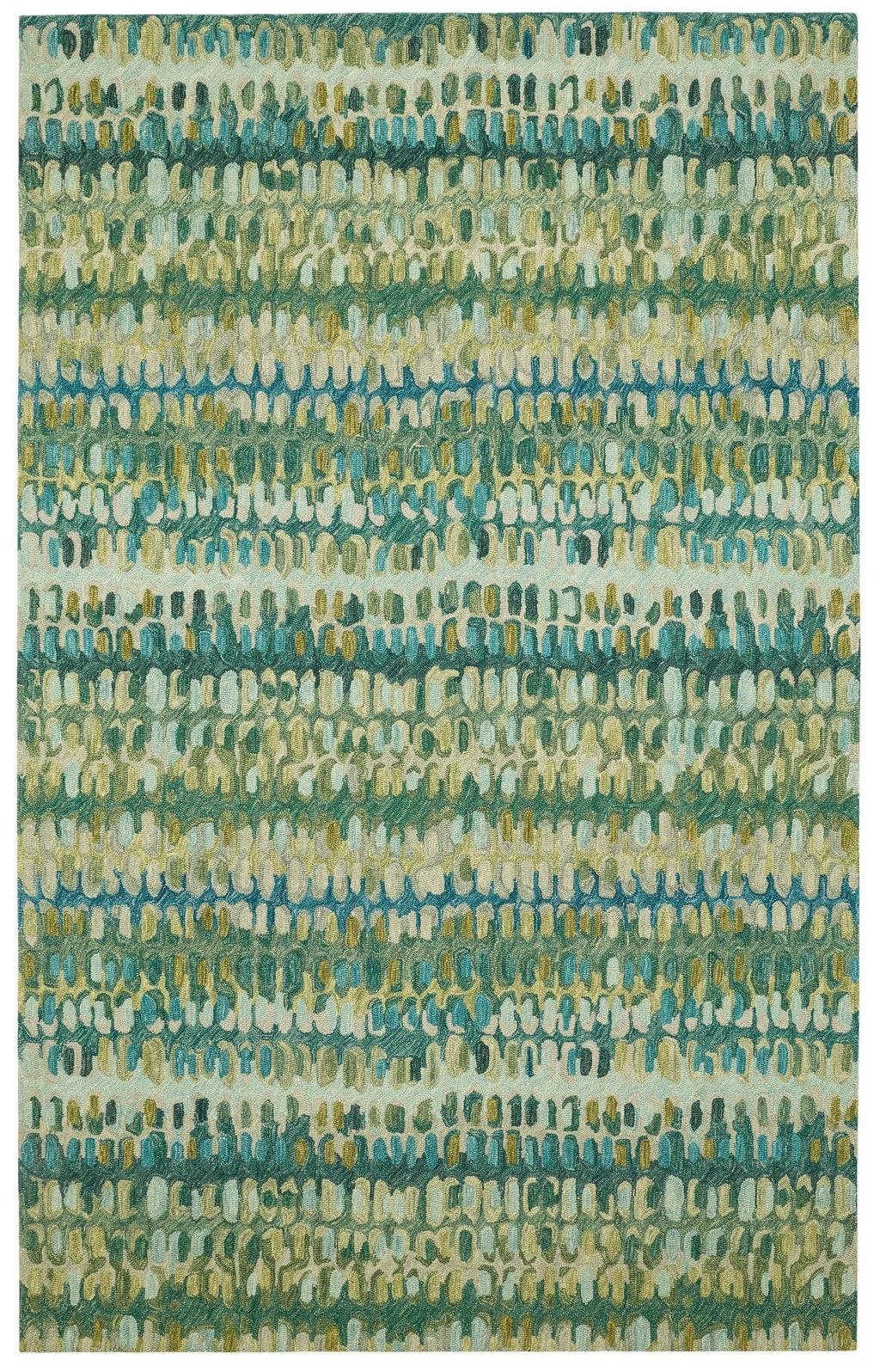 Abstract Hooked Wool Area Rug