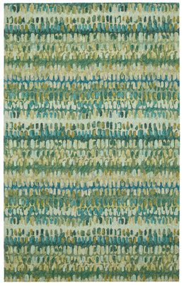 Abstract Hooked Wool Area Rug