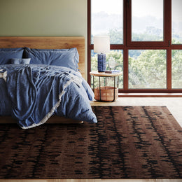 Abstract Hooked Wool Area Rug