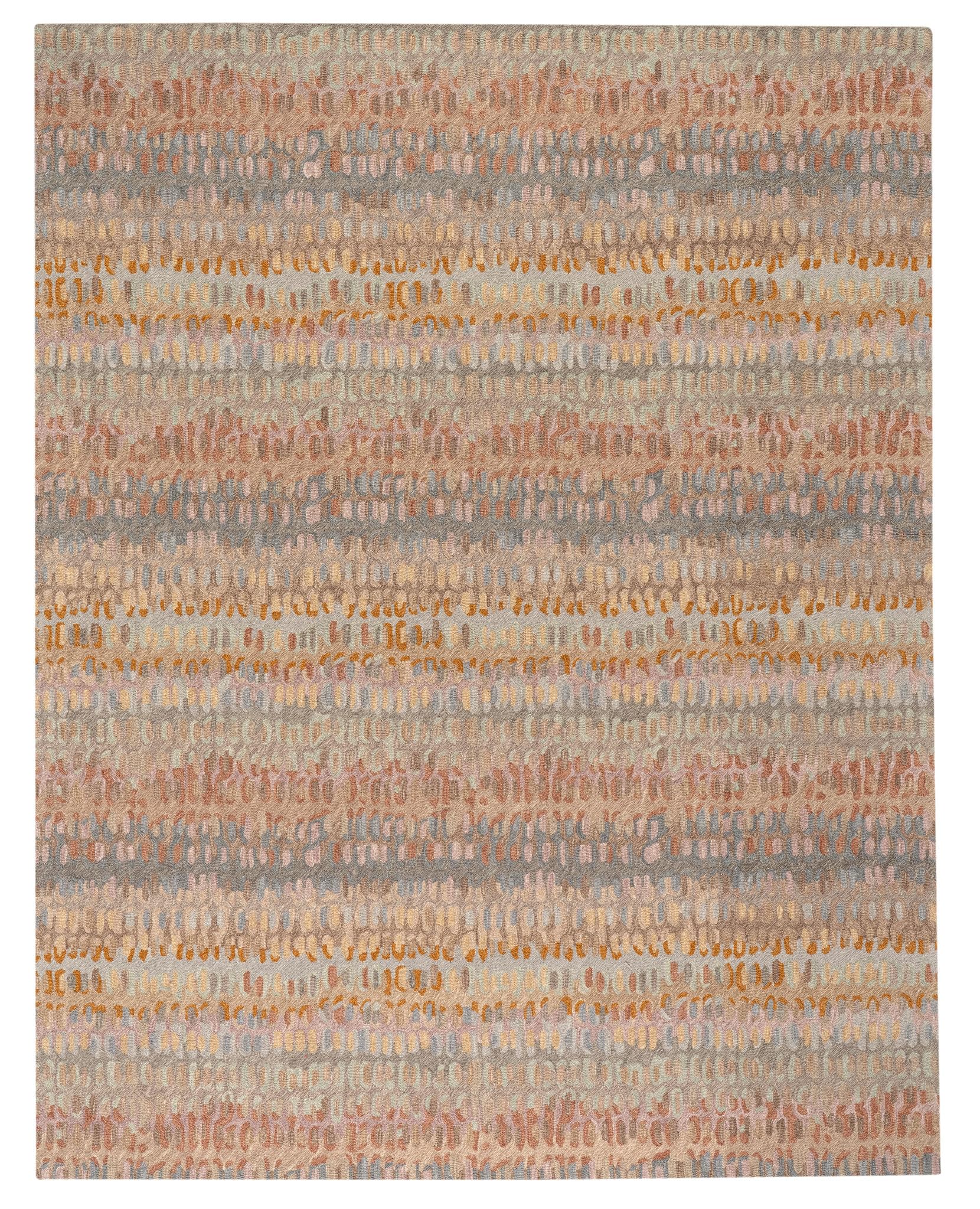 Abstract Hooked Wool Area Rug